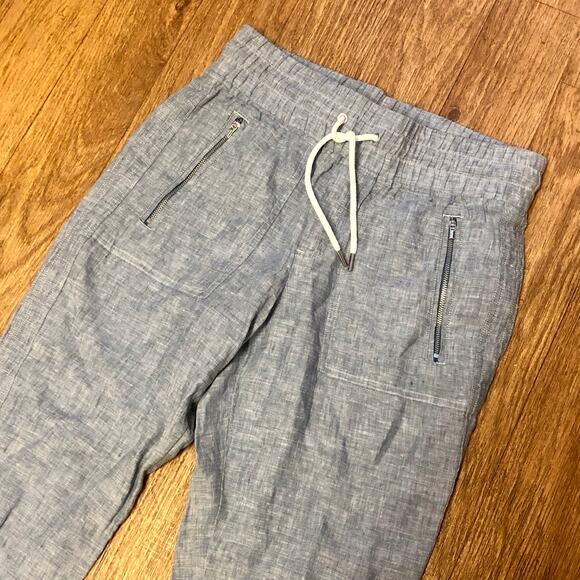 Athleta Cabo Linen Joggers in Chambray Blue Size 4 - Picture 4 of 15